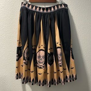 The Oblong Box Shop Skirt XL Skulls Cats witch
